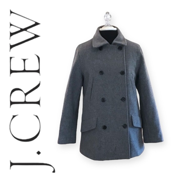 J. Crew Wool Gray Peacoat - Size XSP / XS Petite - Picture 1 of 14
